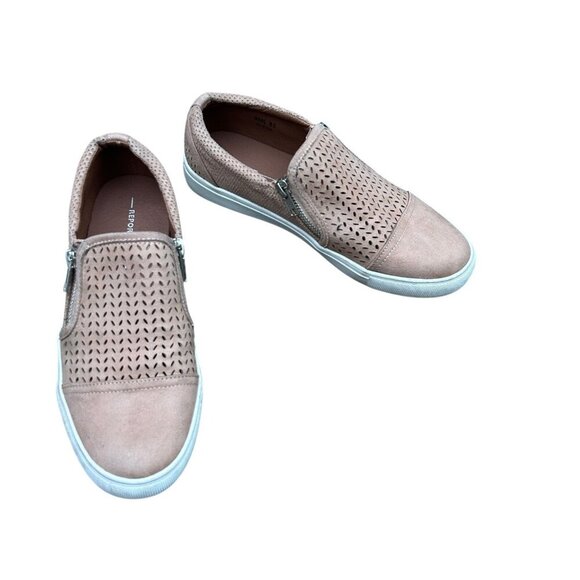 Report Alexa Women's Tan Double Zip Slip On Shoes Size 8.5 - Picture 1 of 10